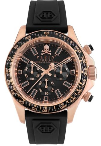 Philipp Plein Herren Analog Quarz Uhr mit Silikon Armband 7630615129907