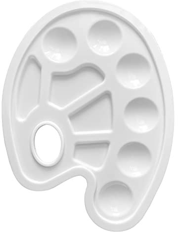 ZENVALY Mischpaletten, Malpalette, Farbmischpaletten mit Griffloch, Farbmischpalette zum Malen von Farbtönen, Universalpalette für DIY Kunst Malerei, Weiß