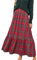 CUPSHE Damen Rock Hohe Taille Karomuster Rüschen Maxi Röcke Elastische Taille Karierter Freizeitrock Plaid Long Skirt Rot XL