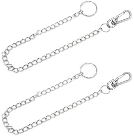 Zasjon 2 Pièce Chaîne de Pantalons Chaine pour Portefeuille Argentés Chaine Inox Chainette Porte Clé Key Chain pour Pantalon, Clés, Portefeuille