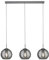 Licht-Erlebnisse Pendelleuchte 3-flammig Rauchglas B: 81 cm H: max. 147 cm verstellbar E14 Glas Metall Retro Hängelampe Esstisch Hängeleuchte Wohnzimmer