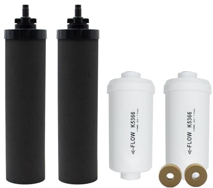 Larayci Water Filter Replacement for Berkey BB9-2 Black Filters & Fluoride Filters, 1 Set - Coconut Shell Activated Carbon, Reduces Chlorine & Fluoride, NSF Certified