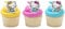 DecoPac Hello Kitty® Rings, Cupcake Decorations Featuring Hello Kitty and Mimmy, Pink And Yellow - 24 Pack