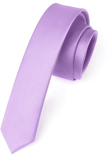 Enlision Cravate Violet Clair Homme Fine 4CM Slim Cravates en Soie de Couleur Unie Mariage Fête Travail avec Boîte