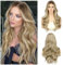 Sapphirewigs Blonde Perücke Lace Front 13x4 Synthetische Perücken Körper Welle Highlight Blonde Lace Front Haare Vorgezupfte Tägliche Wear Party Date Weihnachten 22 inch