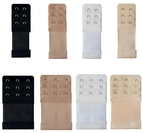EUZUXU Bra Strap Extenders, Bra Extenders 2 Hook, Bra Extensions 3 Hook, Bra Strap Extender Set, 3 Rows x 3 Hooks, 3 Rows x 2 Hooks