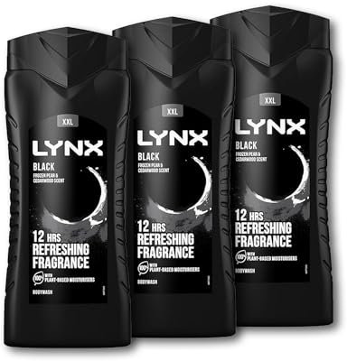 Lynx XL Black Shower Gel Bodywash for men 500 ml Pack of 3