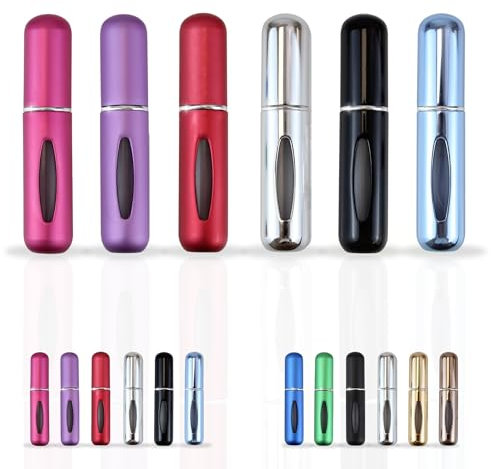 YUME 6 piezas de 5ml - Atomizador Perfume Recargable | Bote de Perfume Recargable a Prueba de Fugas con Ventana de Capacidad | Perfecto para Viajes (Pack 2)
