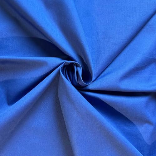 Tissus Couture au metre 2x1,50M. Les tissus patchwork en tissu coton et polyester faciles à laver et à sécher. Rétrécit très peu. Popeline de différentes couleurs. (Bleu)