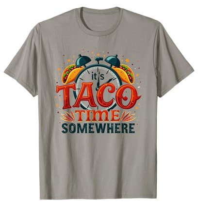 It's Taco Time Somewhere Lustiges Uhr-Taco-Design T-Shirt