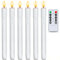 AMAGIC 6 Stück White led stabkerzen, Flammenlose Tafelkerzenmit fernbedienung, batteriebetriebene LED Kerzen, 3D-Dochtlicht für Weihnachtsdeko