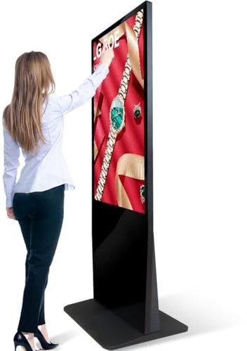 JMbpkduHs Poster Vertical De Pie De Señalización Digital - Póster Vertical De Pie - 1080 Póster Vertical De Pie - con WiFi HDMI/USB Entrada Auto Ad Player,65in