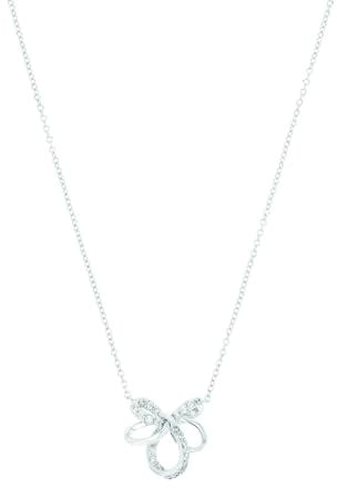 Amor Kette mit Anhänger 925 Sterling Silber Damen Halsschmuck, mit Zirkonia synth., 42+3 cm, Weiß, Kommt in Schmuck Geschenk Box, 2039964