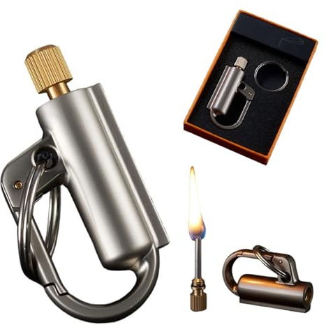 Dauerzündhölzer, Kerosinfeuerzeug mit Schlüsselanhänger, Wiederverwendbare wasserfeste Streichhölzer, jederzeit und überall entzündbar, Outdoor Camping Feuerzeug, geeignet for Outdoor Survival, geeign