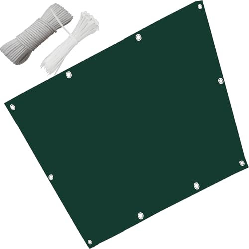 Sonnenschutz Balkon 1.6 x 5 m Seitenmarkise Schattierungsnetz Uv-Schutz Wetterfest Rechteck inkl Befestigungsseile für Balkon Terrasse Garten, Dunkelgrün