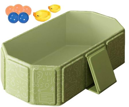 Baignoire Baignoire Pliable Pour Enfant Grande Baignoire, Jouet À Eau, Bassin De Douche Portable Avec 5 Balles Et 2 Canards Pour Enfant 0-8 Ans, 75x70x25cm