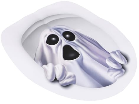 Alipis Pegatina 3d para Inodoro Diseño de Halloween, Adhesivo de Pvc Removible y Duradero para Ambientación de Baño en Fiestas de Halloween