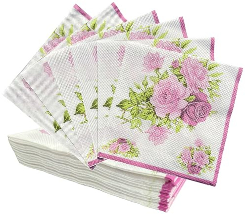 40Pcs Pretty Floral Napkins, Colorful Serviettes Napkin Disposable Party Soft Paper Napkins Patterned for Wedding Tea Baby Shower Birthday Party Decoration