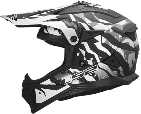 LS2, Motocross Helm FAST II GROTESK Black Grey, XL