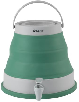 Outwell Collaps Water Carrier – Premium Foldable Camping Water Container with Tap, Collapsible Design, Easy-Fill Screw Lid for Camping, Outdoors, Sports, Fishing (Shadow Green, 6 Litre)