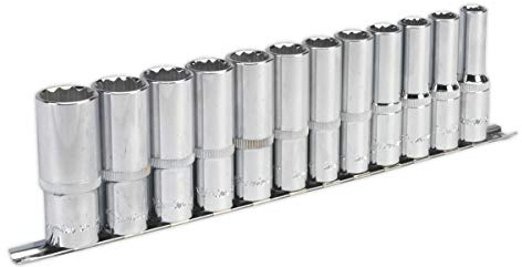 Sealey Ak2685 Socket Set 12Pc 1/2Sq Drive 12Pt Deep Walldrive Metric