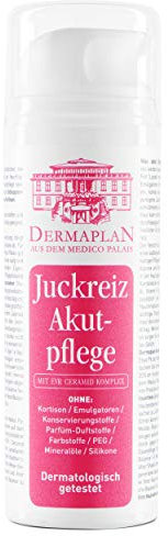 DERMAPLAN Juckreiz Akutpflege Salbe 150 ml - Creme gegen trockene Haut & akuten Juckreiz bei z.B. Neurodermitis, Schuppenflechte oder Insektenstichen - Made in Germany - 100% vegan – Hautcreme