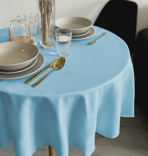 Rollmayer Tischdecke Kollektion Vivid Himmelblau 14 Rund Ø 100cm