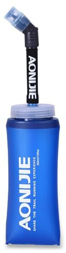 TRIWONDER Gourde Souple Pliable Flasque Running avec Longue Paille Bouteille d'eau Souple Poche Hydratation Réservoir d'eau Flacon pour Sport Utilisation en Extérieur (350 ML)