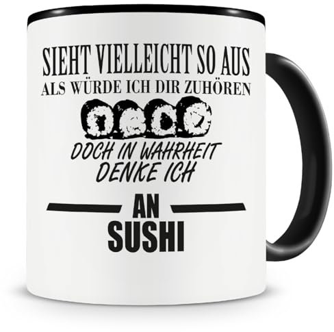 Samunshi® Ich denke an Sushi Tasse Kaffeetasse Teetasse Kaffeepott Kaffeebecher Becher