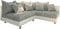 DELIFE Eckcouch Clovis Weiss Hellgrau Ottomane Rechts Ecksofa modular