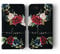 Tirita Personalised Wallet Phone Case for iPhone 7 Plus & 8 Plus With Card Holder – Leather Flip Case or Cover With Custom Name – Cute Personalised Gift for Women [07. Black Floral English Roses]