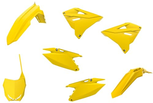 POLISPORT 90868 - Polisport Restyling MX Replica Kit For Those Seeking OEM Quality For Suzuki Motorcycles In Yellow Color