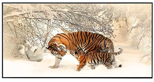 Ecowelle Infrarotheizung mit Bild | 750 Watt | 60x120 cm | Infrarot Heizung| | Made in Germany| b 103 Tiger