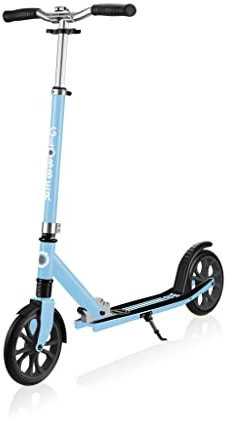 Globber - NL 205 - Faltbarer Scooter mit 2 Rädern mit Vorderradaufhängung für Kinder ab 8 Jahren, Pastellblau