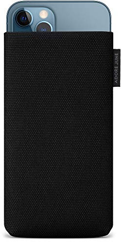 Adore June Handytasche Classic Recycled Schwarz kompatibel mit iPhone 13 Pro Max/iPhone 12 Pro Max, Moderne Nachhaltige R-PES Stoffe, Made in Europe