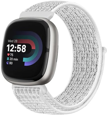 Runostrich Nylon Armband Kompatibel mit Fitbit Versa 4/Fitbit Sense 2/Fitbit Versa 3/Fitbit Sense, Weich Atmungsaktiver Sport Armband Verstellbares Ersatzband Damen Herren