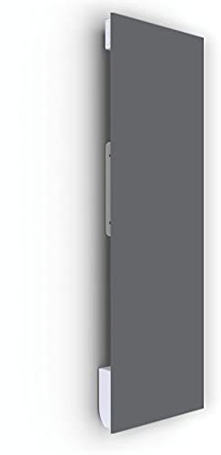 ILO/Radiateur Électrique Rayonnant Soufflant Mural / 1250W / +28 Motifs, Design Unique/Extra Plat Verre Trempé / IP44 / Vertical/Programmable, Éco, Silencieux/Made In France/Gris Souris