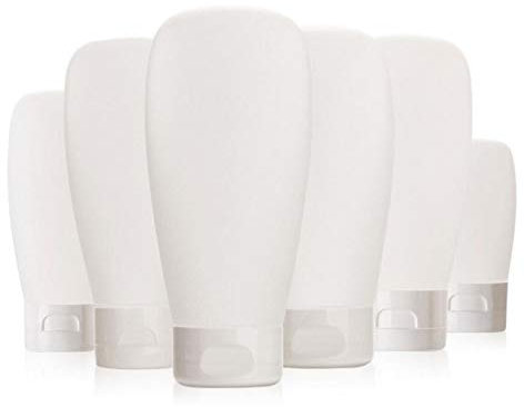 6Pcs 100ml Empty Refillable Clear Plastic Cosmetic Soft Tubes Bottles Squeeze Travel Bottle with Flip Cap Makeup Sample Packing Container Dispenser for Shampoo Shower Gel Facial Cleanser Body Lotion