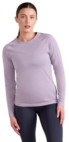 Mountain Warehouse IsoCool Dynamic Womens Top - Comfortable Ladies Tshirt, Long Sleeve Top, Lightweight, Fast Dry, Breathable - for Spring Summer, & Travelling Dusky Purple Women's Size 6