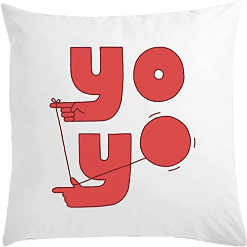 Yo Yo Toy Trick Graphic Weißes Kissen 40x40cm mit Füllung Weiß One Size