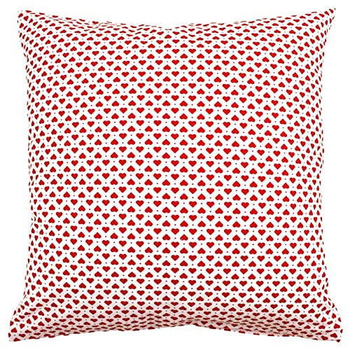 Hans-Textil-Shop Kissenbezug Herzen Punkte Rot und Weiß - Kissenhülle, Kissen, Dekokissen (40x40 cm, Weiß)