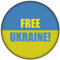 FanShirts4u Button/Badge/Pin - FREE UKRAINE Fahne Flagge UKAJINA, Mehrfarbig, Durchmesser 38mm