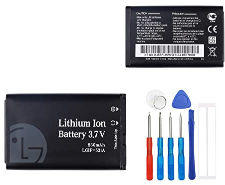 E-yiiviil Batterie de rechange LGIP-531A compatible avec LG Optimus Net TracFone Net 10 LG 320G VN170 Envoy 2 UN160, Envoy 3 UN170, Saber UN200 avec outils