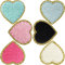 Heart Patches Glitter Chenille,6 PCS DIILLEU Heart Iron on Patches ,Chic Embroidered Glitter Chenille Patch with Gold Sequin Border for Jackets Clothing Backpack Hat Decoration
