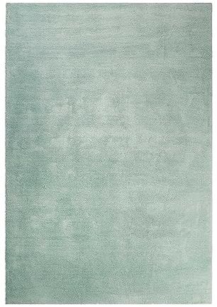 Wecon Home Kuschelig weicher Esprit Hochflor Teppich, bestens geeignet fürs Wohnzimmer, Schlafzimmer und Kinderzimmer LOFT(70 x 140 cm, grün)