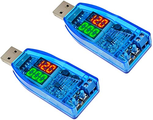 TECNOIOT 2pcs Dual LED DC-DC 5V bis 1V-24V USB Step Up Down Buck Boost Converter Netzteil