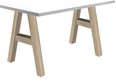 58 aufm Kessel Schreibtisch EDI 1 120 x 70 x 75 Computertisch Eiche sägerau/weiß matt Lack 13615