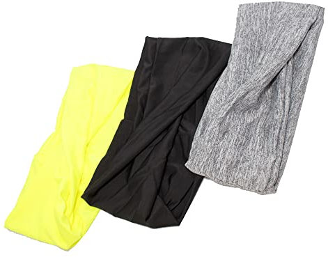 Runner Island Damen Boho Twist Stirnbänder, schweißableitend, für Sport, Workout, 3 Stück