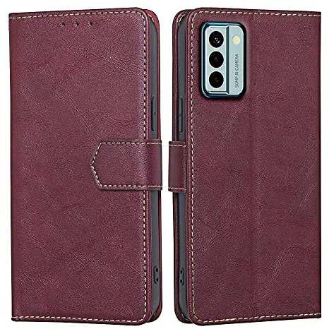 RankOne Coque pour Nokia G22 (6.5 inches), Coque Etui Protection Housse Premium en Cuir PU - Rouge