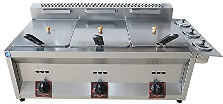 CHEMYO Friteuse Commerciale à gaz GPL 20L/30L, friteuse de Frites de Poulet pour Cuisine à Domicile de Restaurant de Frites